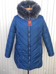Жіноча зимова куртка, модель Змійка. Розміри від 54 і до 78 колір хвиля