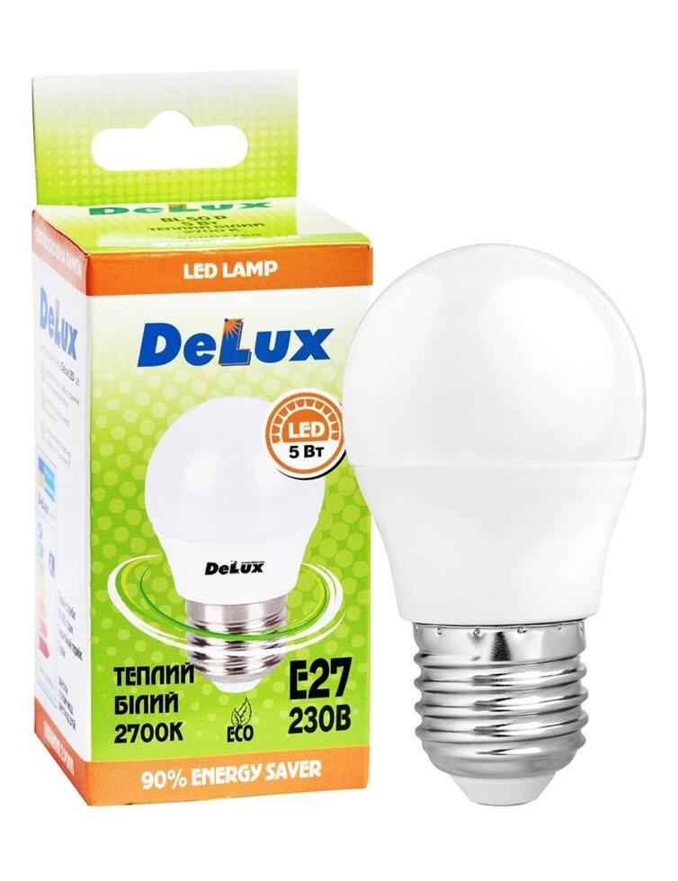 Лампа світлодіодна DELUX BL50P 5 Вт 2700K 220В E27 теплий білий - ЛАЙТ ЕЛЕКТРИК