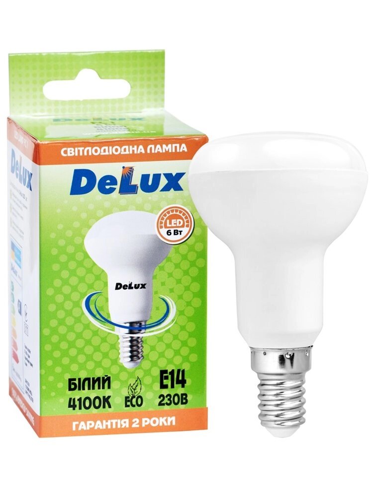 Лампа світлодіодна DELUX FC1 6 Вт R50 4100K 220В E14 білий - гарантія