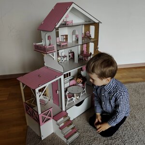Великий ляльковий будиночок для LOL + Барбі c меблями і ліфтом