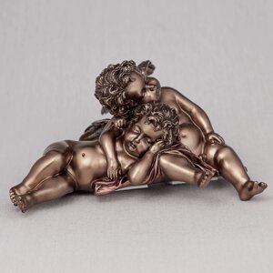 Фігурка на двосторонньому скотчі Veronese Сплячі янголятко 9 см 75192 бронзове покриття