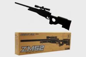 Іграшкова снайперська гвинтівка ZM52 на пульках оптичний приціл поворотний затвор