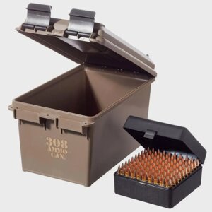 Коробка / кейс для патронів MTM ACC308 з органайзером на 400 патронів кал. 308 Win; 30-06, 7.62x51. Колір – корич