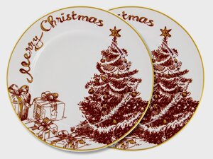 Набір порцелянових тарілок із 2-х штук Lefard MERRY CHRISTMAS 19 см 924-745