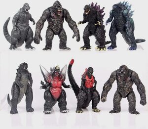 Набір фігурок 8в1 Годзилла проти Кінг-Конга, 8в1, 9 см - Godzilla vs King Kong, 8in1