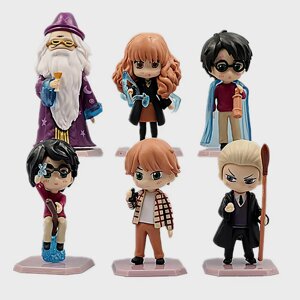 Набір фігурок Harry Potter 6в1, 8 см: Гаррі Поттер, Дамблдор, Герміона, Драко Мелфой, Рон Візлі