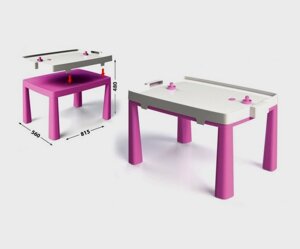 Пластиковий стіл з насадкою для аерохокею рожевий 04580/4 Долоні