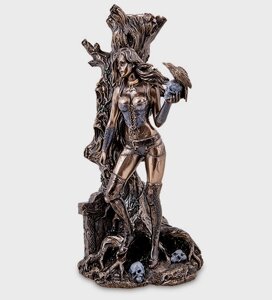 Свічник статуетка Veronese Дівчина Фентезі 27х12 см фігурка вкрита бронзою 1907246