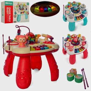 Розвиваючий столик Joy Toy Барабан, кермо, сортер, піаніно 648A-51-52