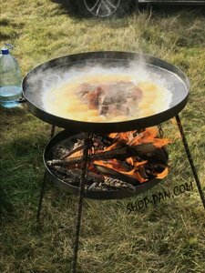 Сковорода з диска + підставка для розведення вогню ( садж )