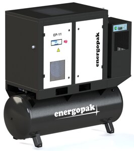 Гвинтовий компресор Energopak EP 11/RD-T270 з осушником і ресивером 270 л 1450 л/хв, 10 барів, 11 кВт Купи вже сьогодні!