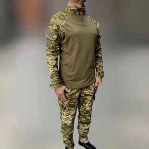 Військова форма (убакс та штани) COMBAT, розмір XL, бавовна, український піксель, Wolftrap, форма ЗСУ (airsoft-takim)