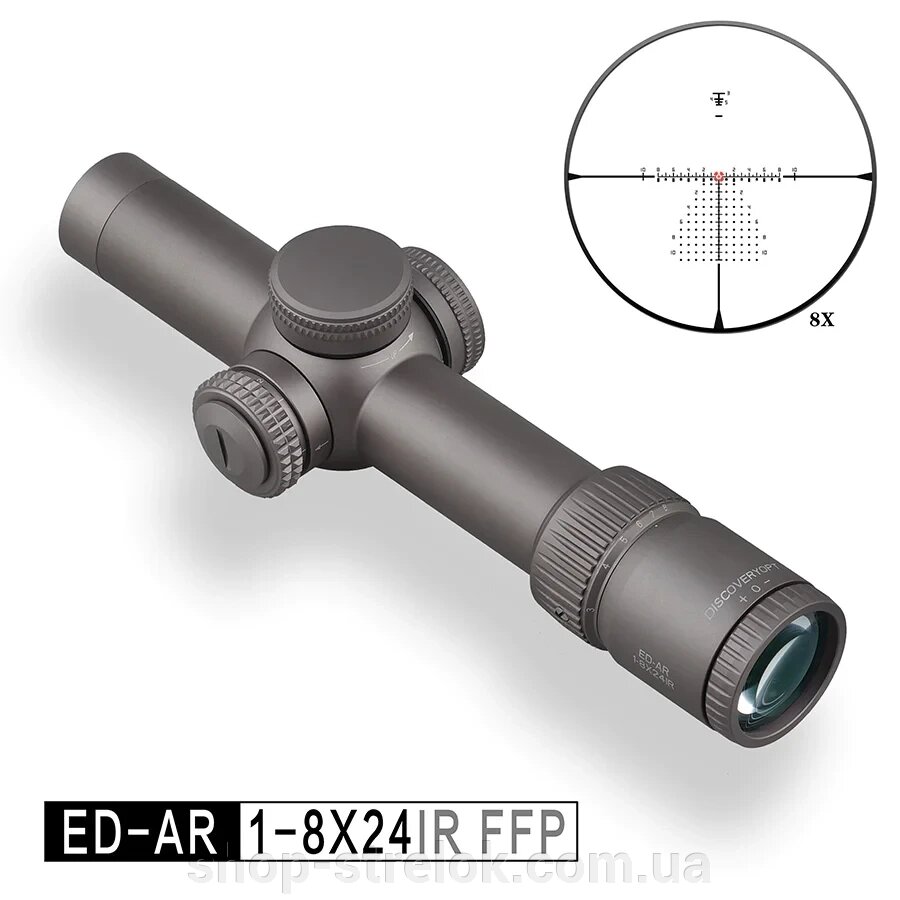 Discovery Optics ED 1-8x24 FFP, 34 мм від компанії Магазин «СТРІЛОК» - фото 1