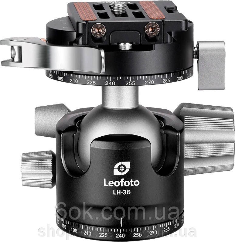Головка штативна Leofoto LH-36PCL+NP-50 шарова с затискачем ARCA. Шар: 36 мм від компанії Магазин «СТРІЛОК» - фото 1