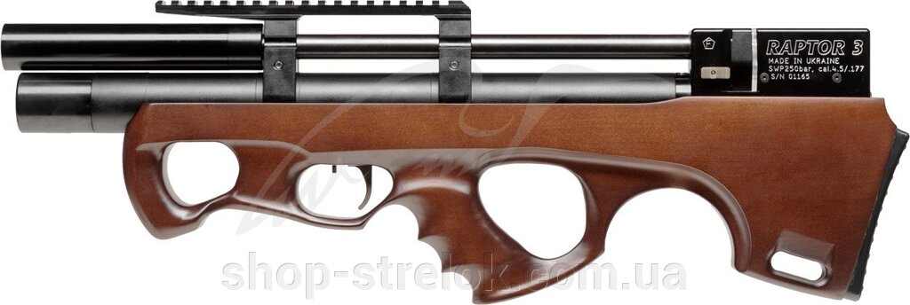 Гвинтівка пневматична Raptor 3 Compact HP PCP кал. 4,5 мм. Колір - коричневий від компанії Магазин «СТРІЛОК» - фото 1