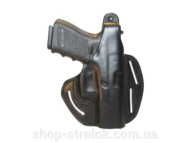 Кобура BLACKHAWK 3-SLOT PANCAKE HOLSTER для Glock 17/22 /31 шкіра ц: чорний від компанії Магазин «СТРІЛОК» - фото 1