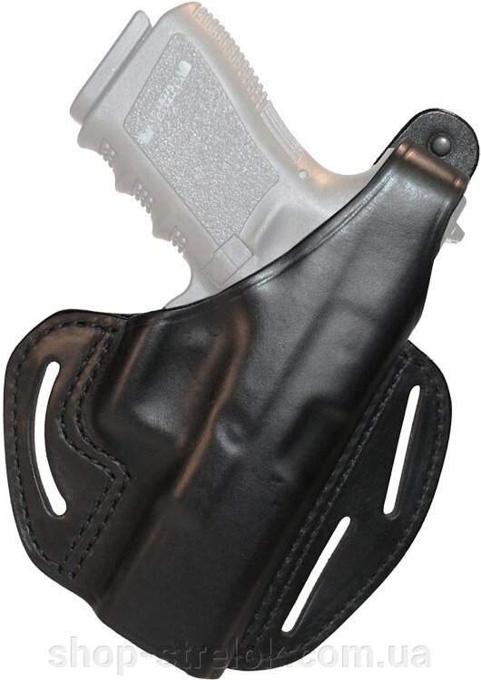 Кобура BLACKHAWK 3-SLOT PANCAKE HOLSTER для Glock 19/23/32/36 шкіра ц: чорний від компанії Магазин «СТРІЛОК» - фото 1