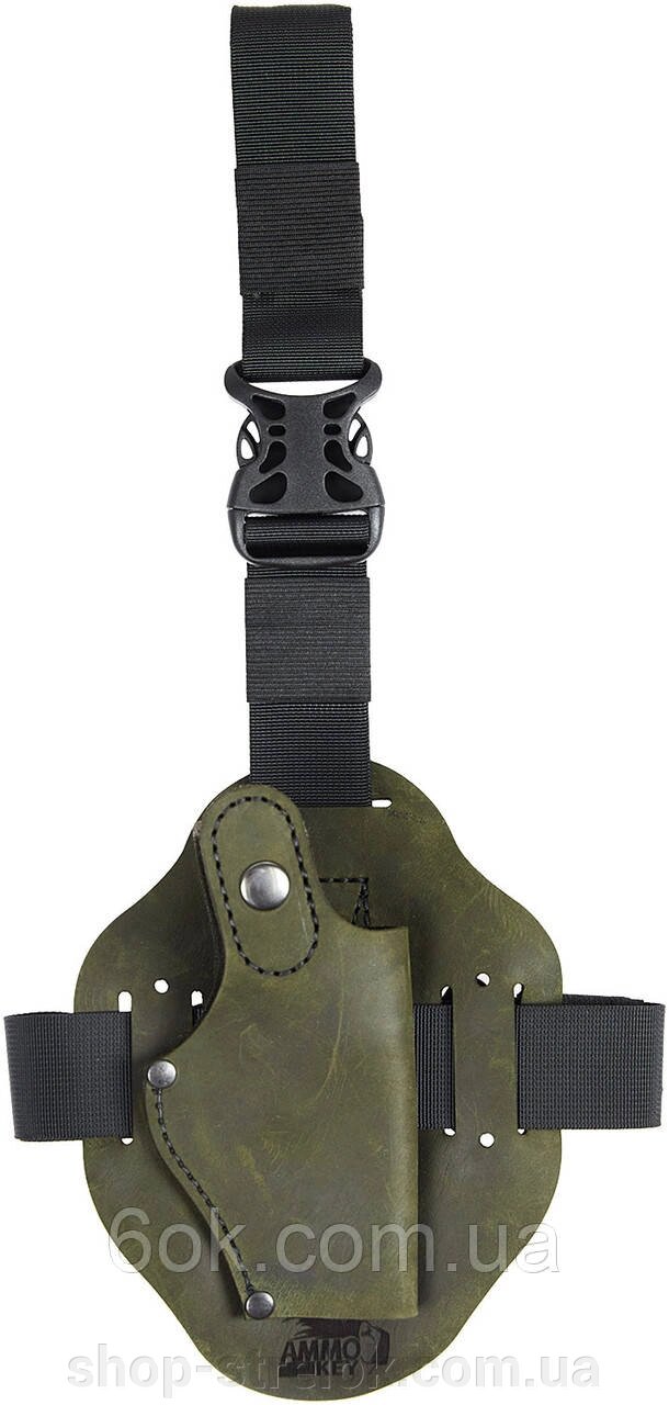 Кобура стегнова Ammo Key ILLEGIBLE-1 S ПМ Olive Pullup від компанії Магазин «СТРІЛОК» - фото 1