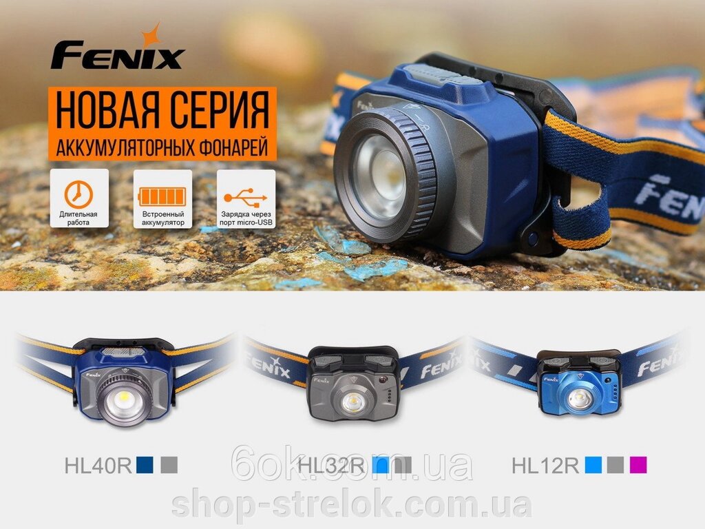 Ліхтар налобний Fenix HL32R блакитний від компанії Магазин «СТРІЛОК» - фото 1