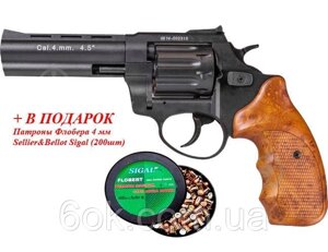 Револьвер під патрон Флобера STALKER 4,5" коричневий. рук.+ у подарунок Патрони Флобера 4 мм Sellier&Bellot Sigal (