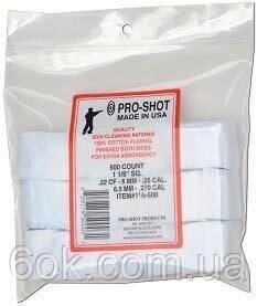 Патч для чистки Pro-Shot кал .22 - .270. Квадратний. 500 шт/уп