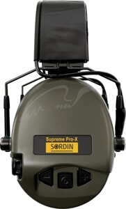 Активні навушники Sordin Supreme Pro-X SFA зі шкіряним оголів’ям. Green