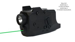 Підствольний ліхтарик з ЛЦВ XGun GL3 (зелений промінь)