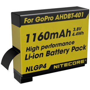 Акумулятор AHDBT-401 (1160mAh) Nitecore NLGP4 для GoPro