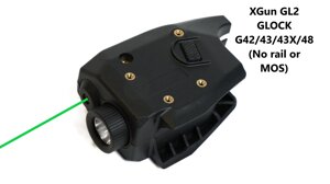 Підствольний ліхтарик з ЛЦВ XGun GL2 (зелений промінь)