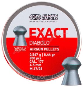 Пули пневм JSB Diabolo Exact. Кал. 4.5 мм. Вага — 0.54 г. 200 шт./пач.