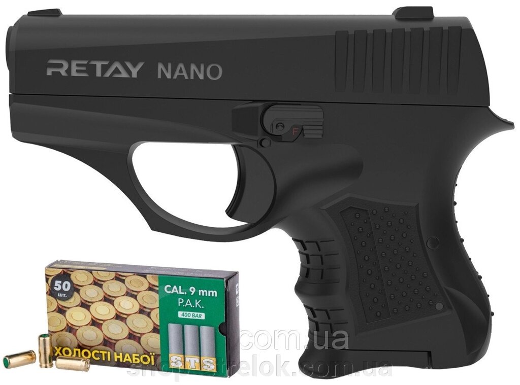 Пістолет стартовий Retay Nano кал. 8 мм. Колір - black. від компанії Магазин «СТРІЛОК» - фото 1