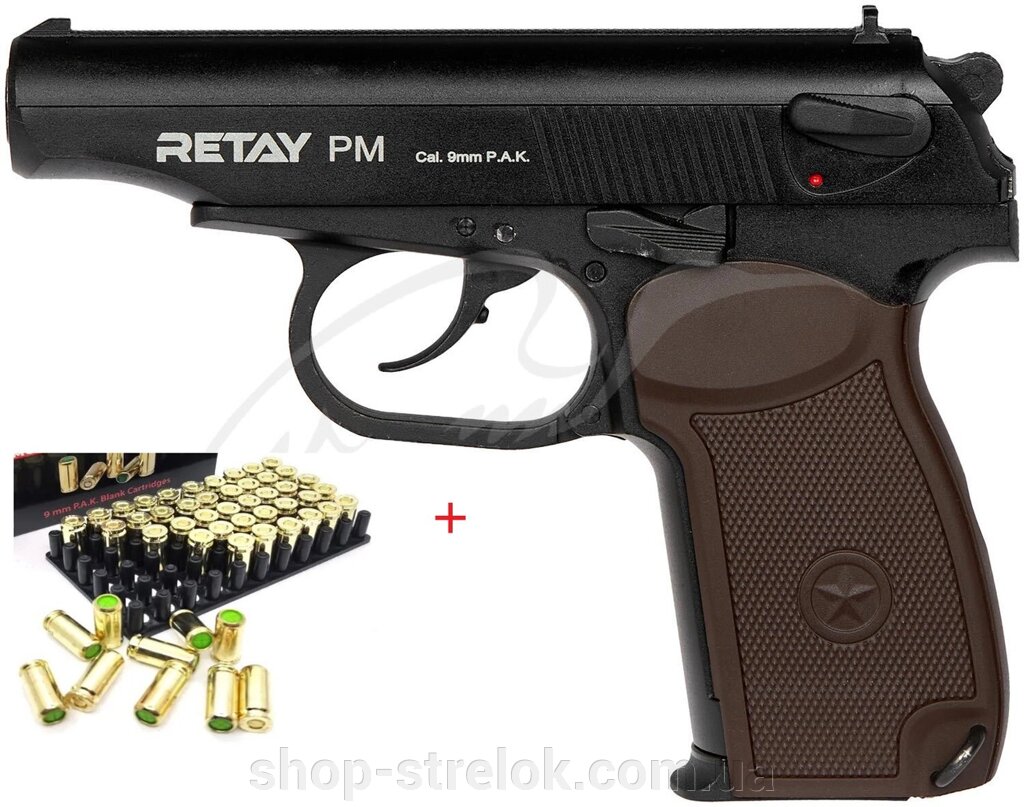 Пістолет стартовий Retay PM кал. 9 мм + Патрони (25шт) від компанії Магазин «СТРІЛОК» - фото 1