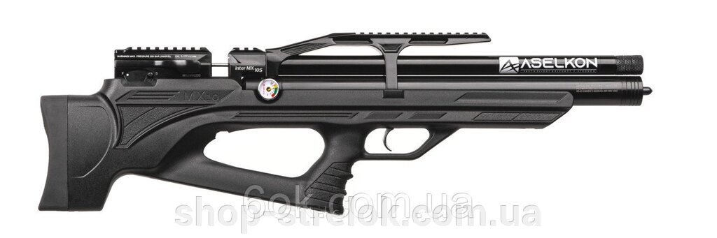 Пневматична PCP- гвинтівка Aselkon MX10-S Black кал. 4.5 від компанії Магазин «СТРІЛОК» - фото 1