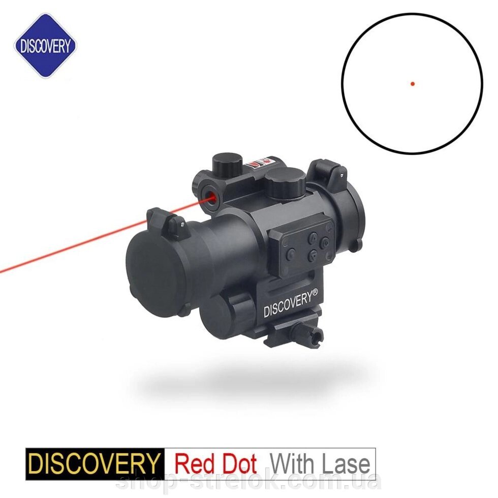 Приціл коліматорний Discovery Optics 1x30 Red Dot Scope. (в комплекті з ЛЦУ) від компанії Магазин «СТРІЛОК» - фото 1