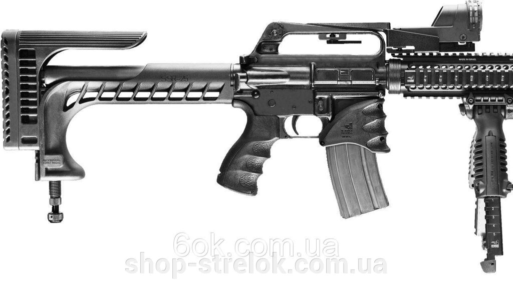 Приклад снайперський для SR 25 / M16A2, чорний від компанії Магазин «СТРІЛОК» - фото 1