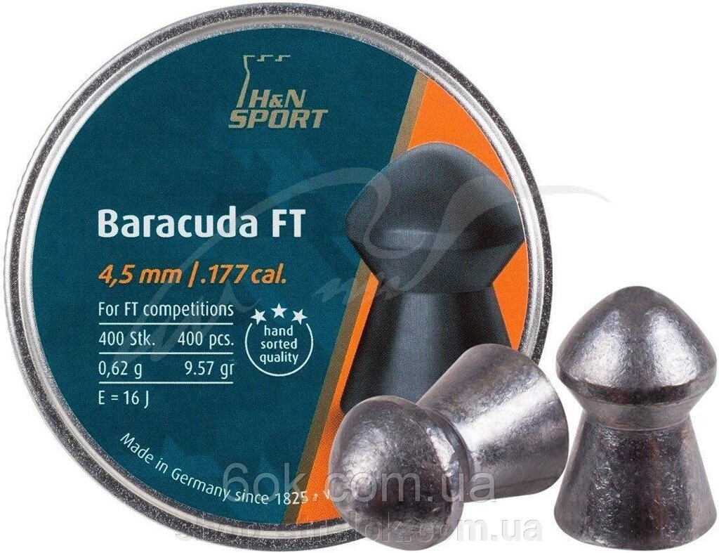 Пули пневматические H&N Baracuda FT кал. 4,51 мм 0,62 г (400 шт.) від компанії Магазин «СТРІЛОК» - фото 1
