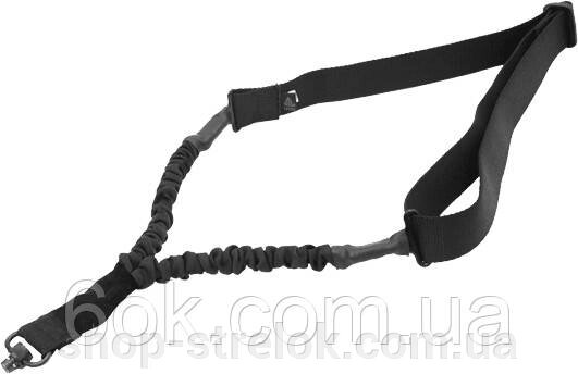 Ремінь рушничний Leapers Bungee 1-точковий з QD-антабками. чорний від компанії Магазин «СТРІЛОК» - фото 1
