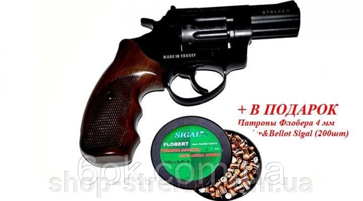 Револьвер під патрон Флобера STALKER 2,5" коричн. рук. від компанії Магазин «СТРІЛОК» - фото 1