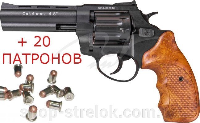 Револьвер під патрон Флобера STALKER 4,5" коричн. рук. від компанії Магазин «СТРІЛОК» - фото 1