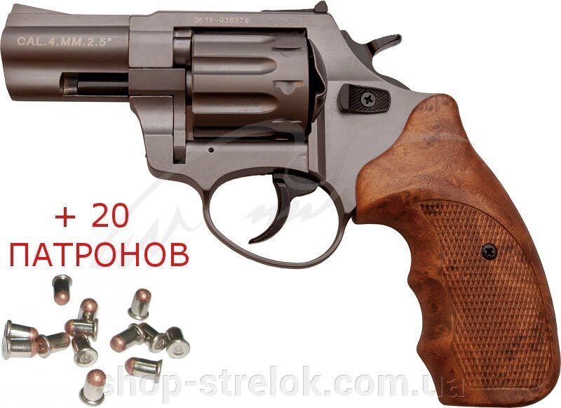 Револьвер під патрон Флобера STALKER Titanium 2.5" коричн. рук. від компанії Магазин «СТРІЛОК» - фото 1