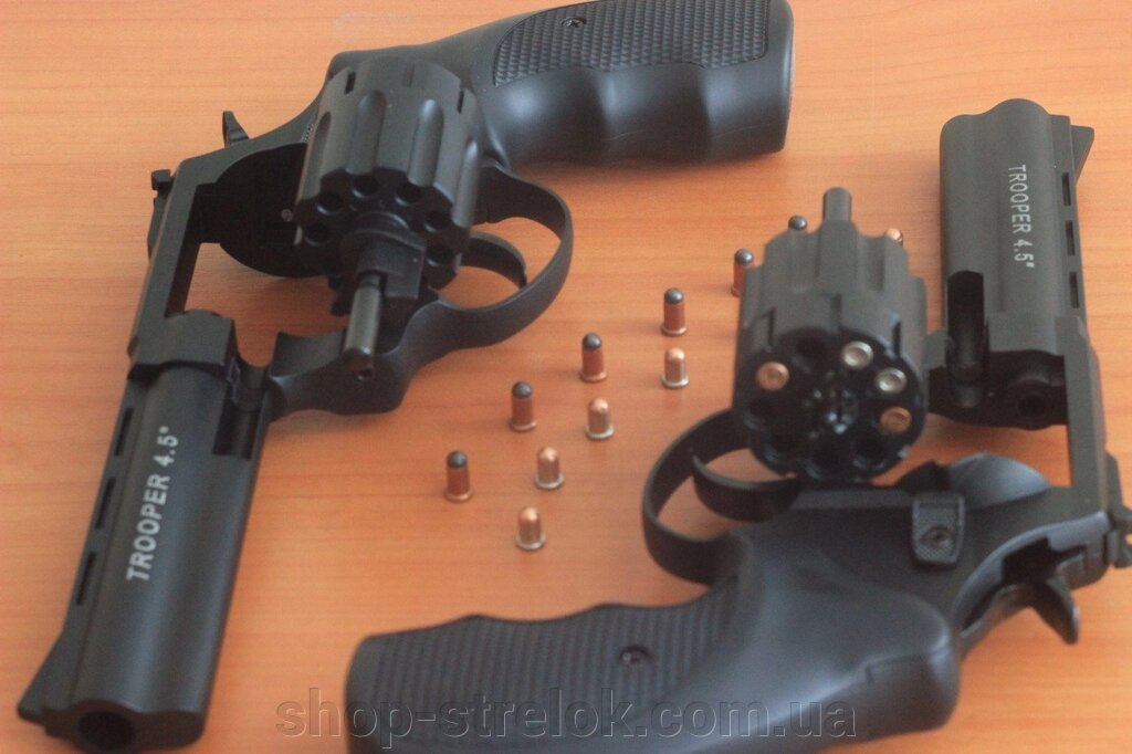 Револьвер під патрон Флобера TROOPER-4,5 S рукоятка пласт. черн. від компанії Магазин «СТРІЛОК» - фото 1