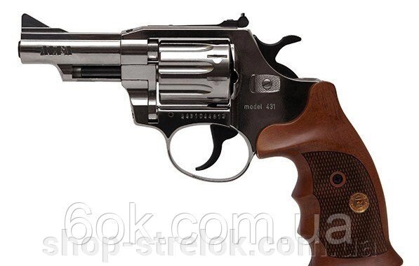 Револьвер под патрон Флобера Alfa 431 никель/дерево від компанії Магазин «СТРІЛОК» - фото 1