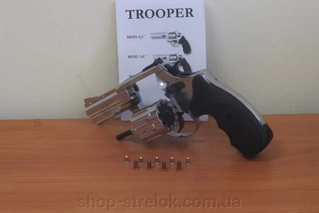 Револьвер под патрон Флобера TROOPER - 3 Хром від компанії Магазин «СТРІЛОК» - фото 1