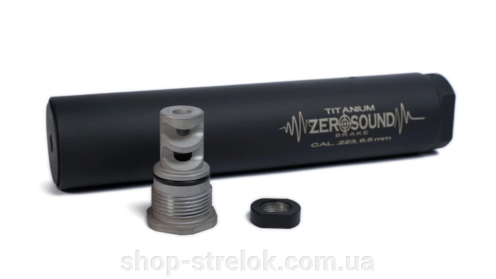 Саундмодератор Zerosound TITAN Break .223cal, .243, 5,45, 6,5 Creedmoor (triple gas unloading system) від компанії Магазин «СТРІЛОК» - фото 1
