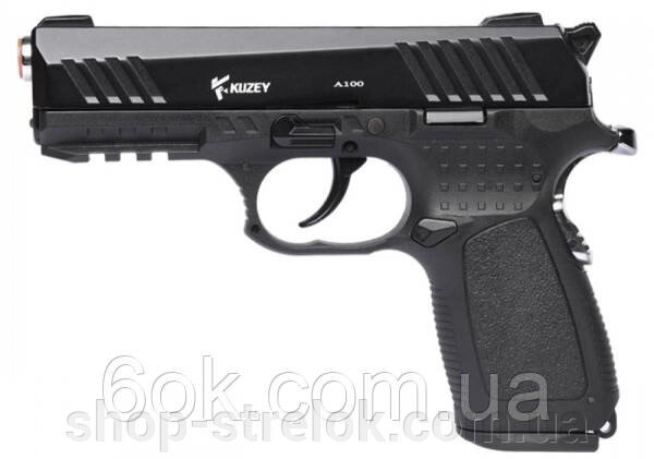 Сигнально-стартовий пістолет KUZEY A-100-1, 18+1/9 mm (Black/Black Grips) add 1 magazine. від компанії Магазин «СТРІЛОК» - фото 1