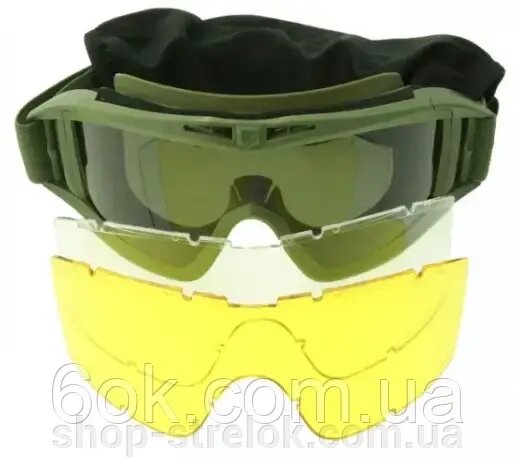 Захисні окуляри тактичні STS, захисна маска зі змінними лінзами від компанії Магазин «СТРІЛОК» - фото 1