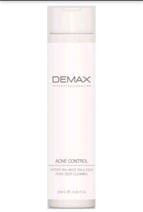 Гідро-емульсія для проблемної шкіри Demax 250 мл acne control hydro balanse emulsion pore deep cleaning