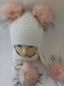 Зимовий комплект шапка шарф для дівчинки ОГ 48-50