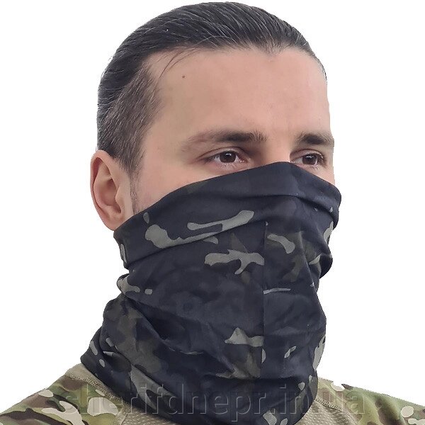 Баф KOMBAT UK Tactical Snood, мультикам чорний від компанії ВОЄНТОРГ Шериф - фото 1