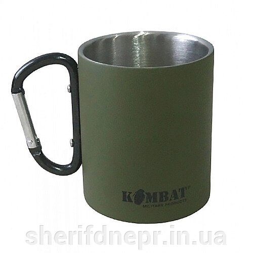 Кружка 330 мл. KOMBAT UK Carabiner Mug Stainless Steel від компанії ВОЄНТОРГ Шериф - фото 1